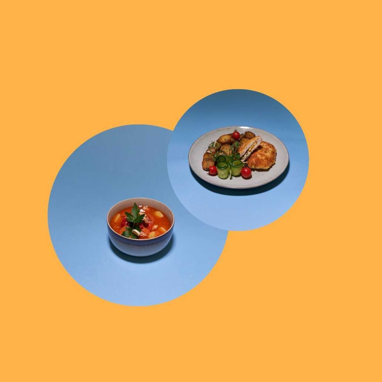 Soup of your choice + Homemade Cutlet with a side of your choice