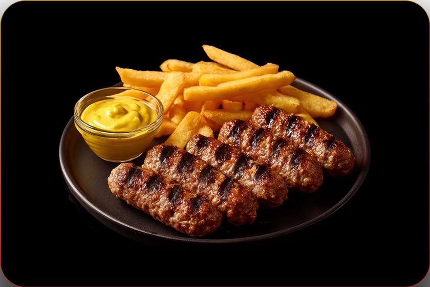 5 Mici + Cartofi Prăjiți + Muștar + 1 Franzeluță