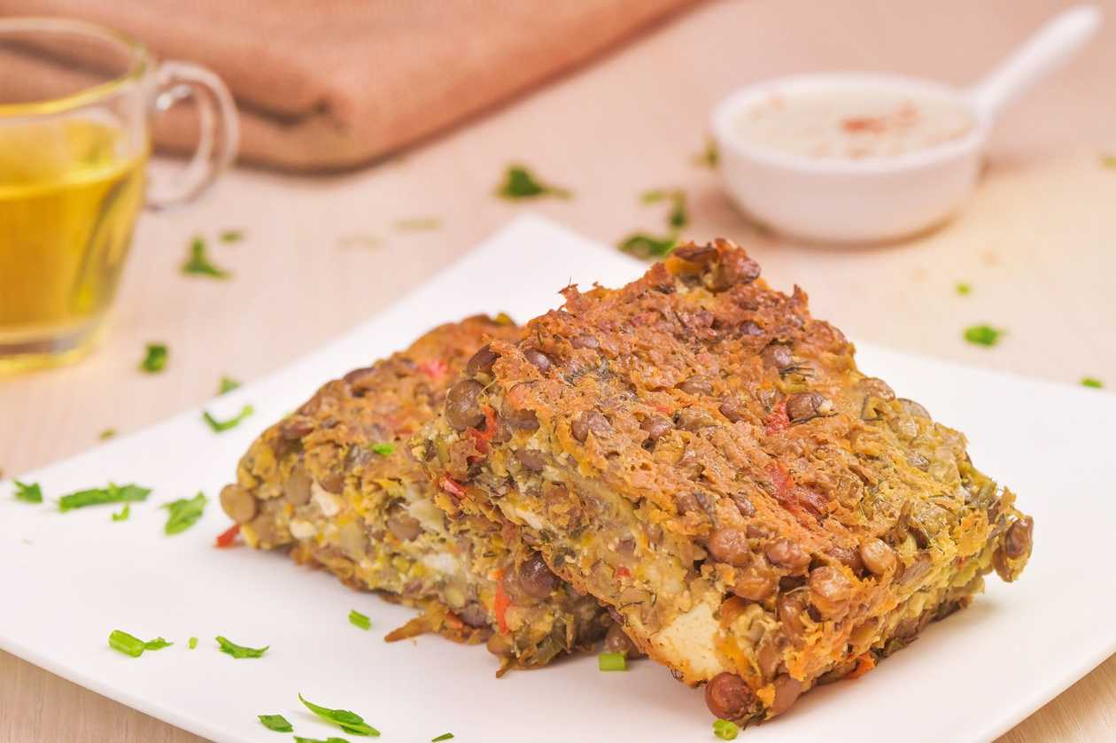 Drob de linte cu dressing de tofu