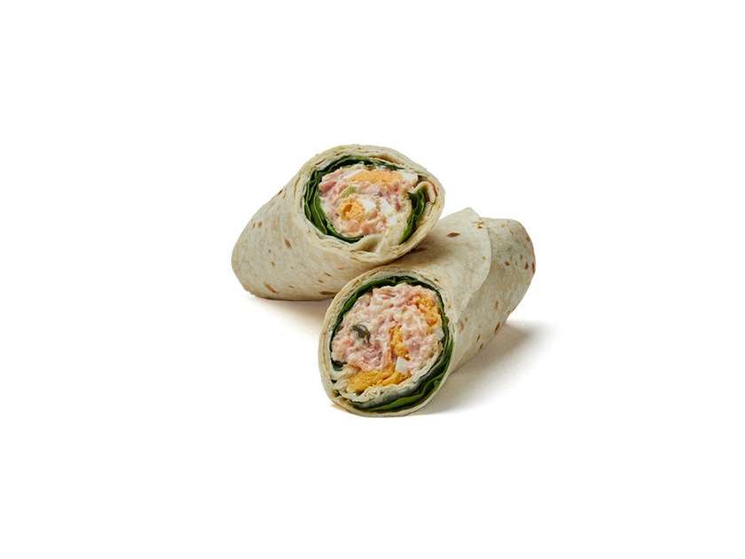 Wrap de salmão fumado e queijo creme