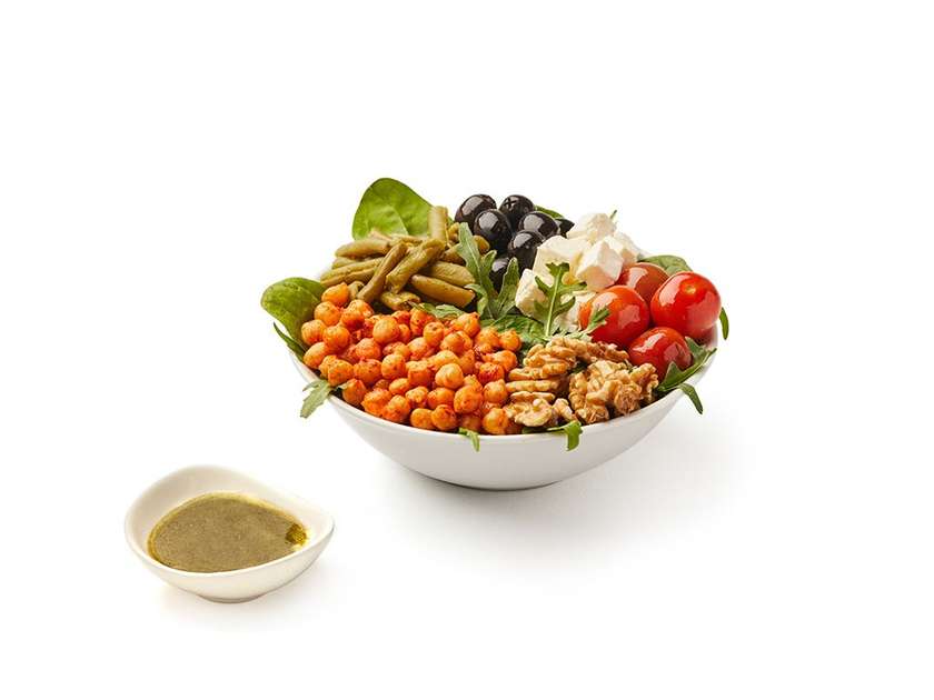 Salada de Grão-de-bico com molho de limão e orégãos