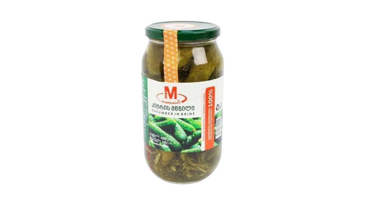 Pickled cucumbers 1000g. glass jar