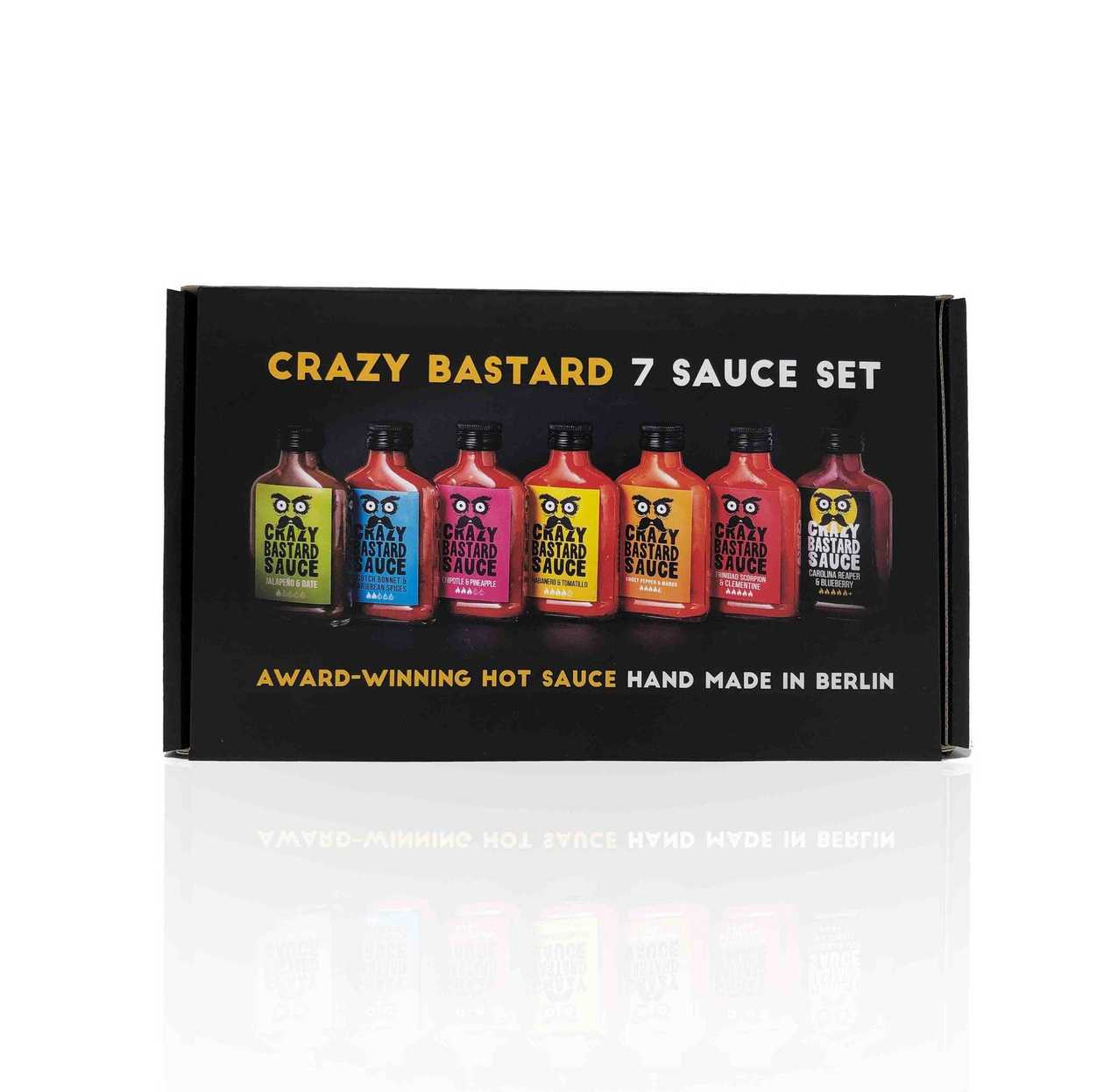 Crazy Bastard Set of 7 Sauces in Gift Box, 7 x 100 ml
