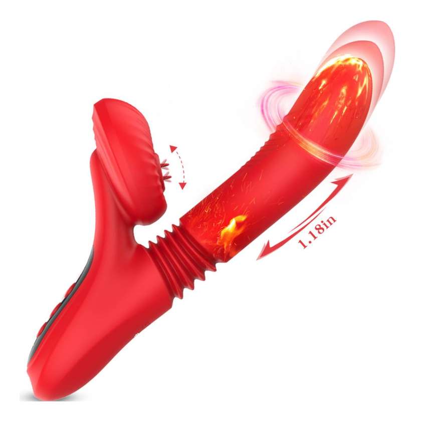 B-Series Rabbit - Hrejivý prirážací a lízací vibrátor 24,1 cm