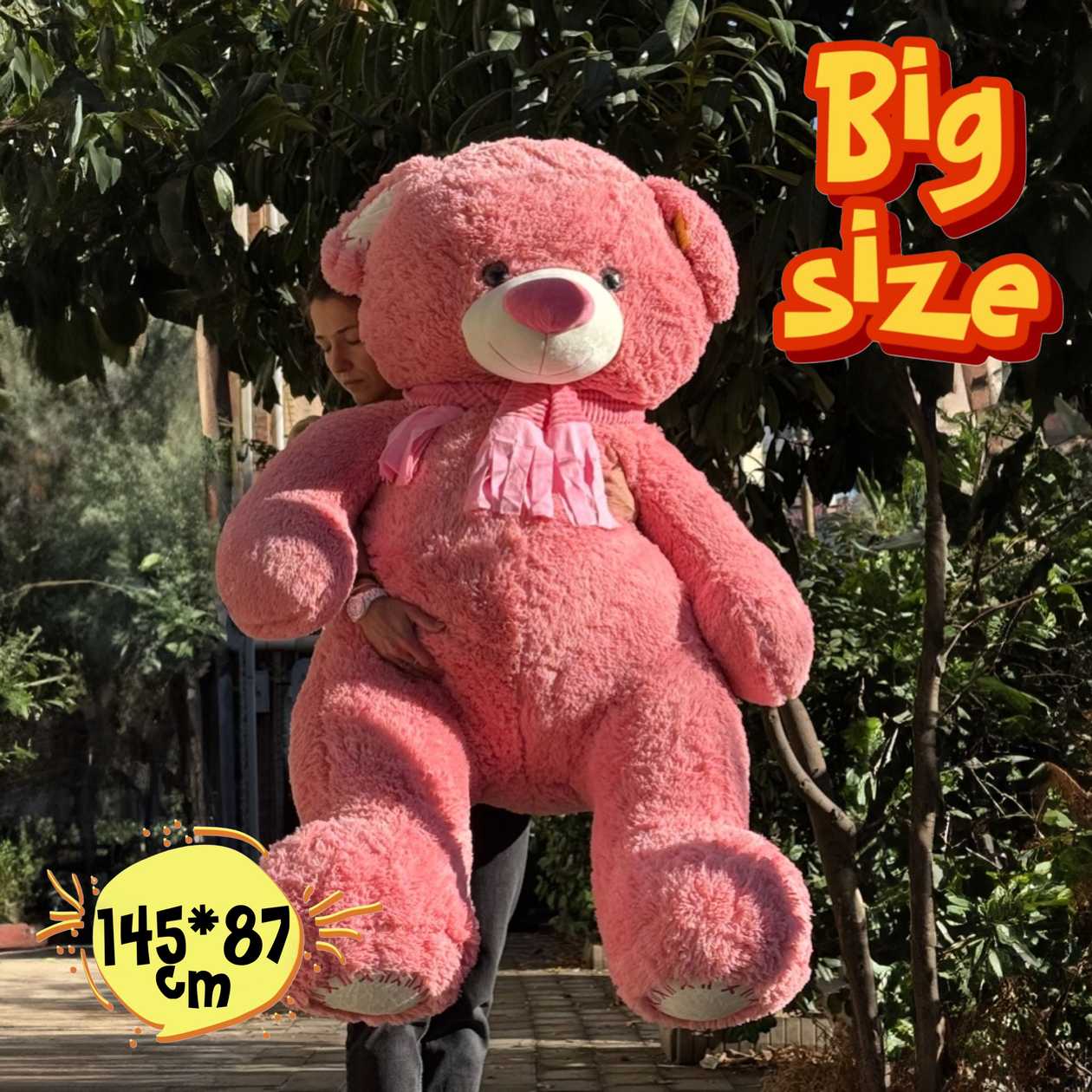 Soft plush toy teddy bear BIG Size pink (145cm)