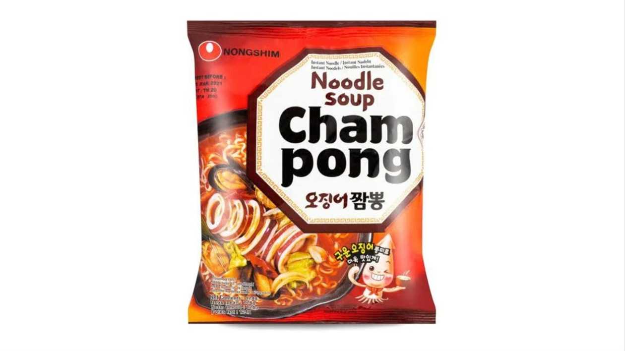 Nongshim Cham Pong Seafood Flavor Instant Noodles, 124 g