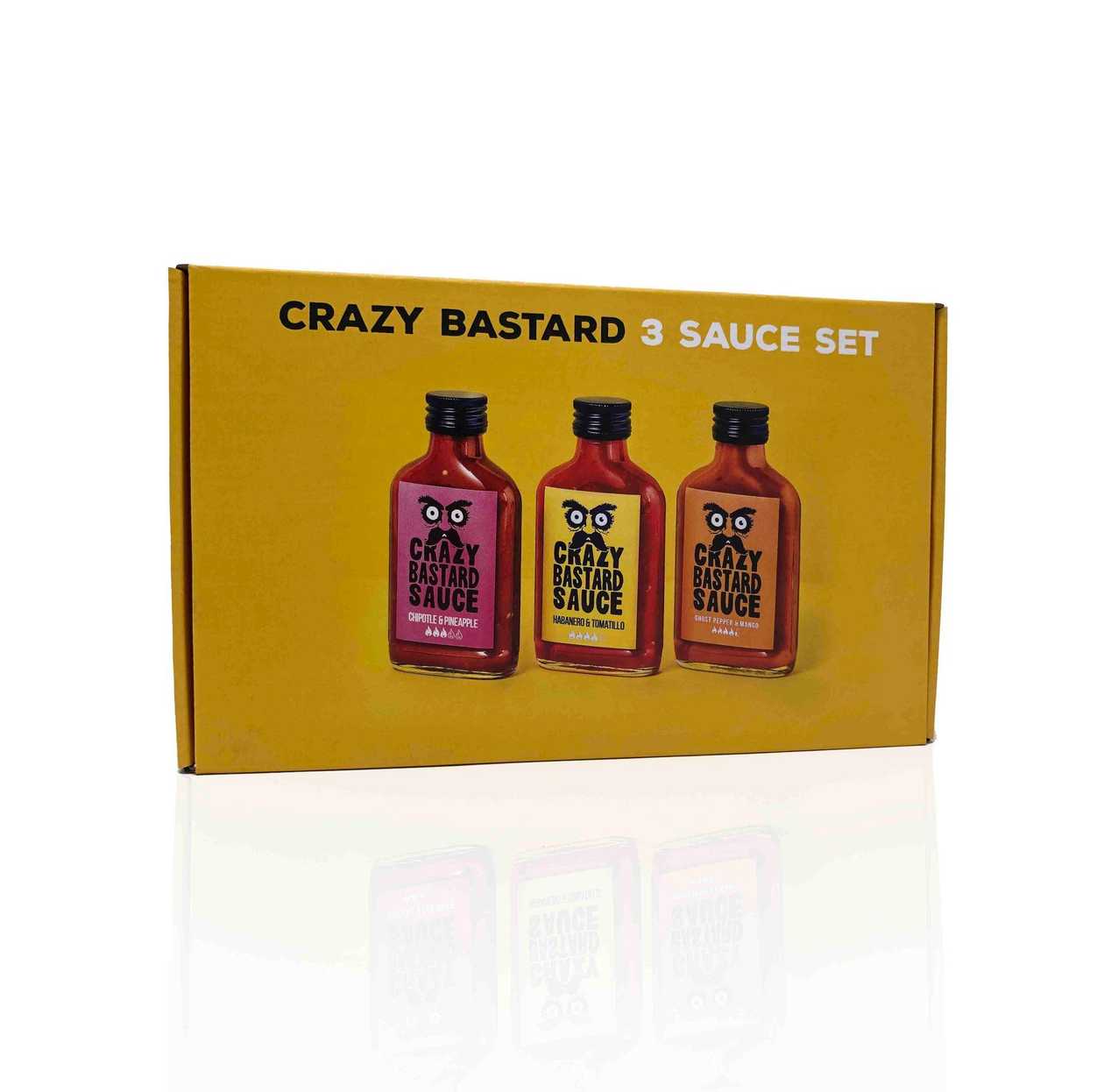 Crazy Bastard Set of 3 Best Selling Sauces in Gift Box, 3 x 100 ml