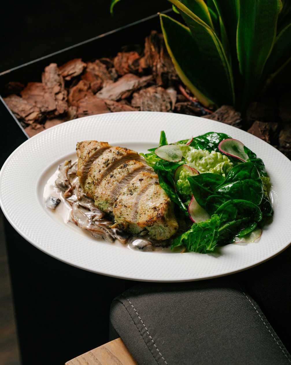 Turkey fillet with mixed mushrooms