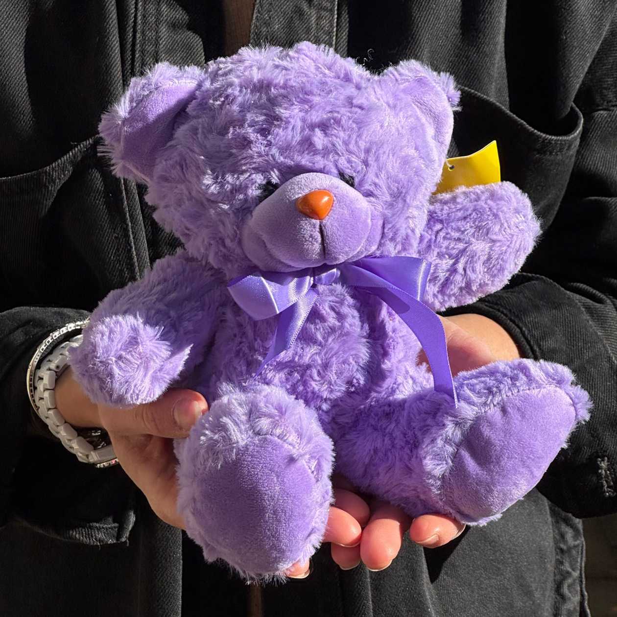 Soft toy teddy bear purple (19cm)