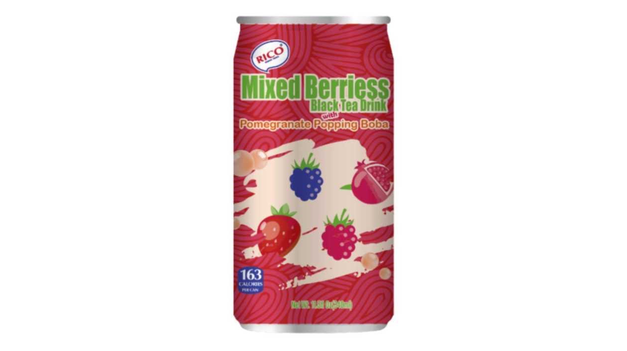 Rico Black Bubble Tea with Berries, 340 ml
