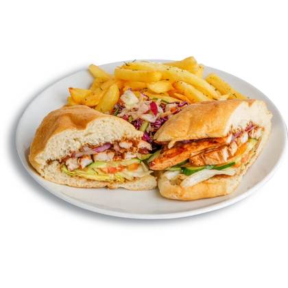 BBQ Chicken in Rustic Ciabatta Sandwich