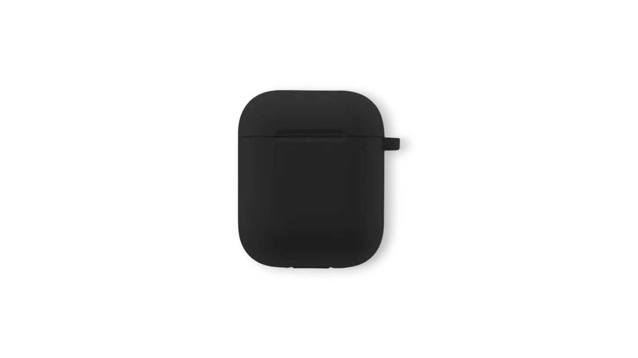 Soft Silicone Case for Airpods, Black (without strap) (Airpods 1 / 2)