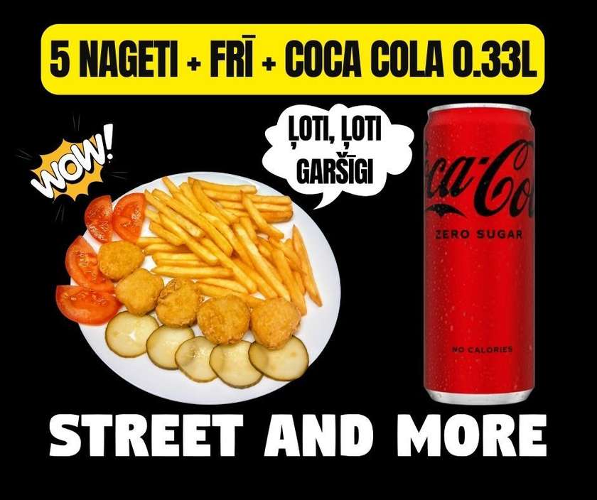 5 Nageti ar frī un Coca Cola 0.330l