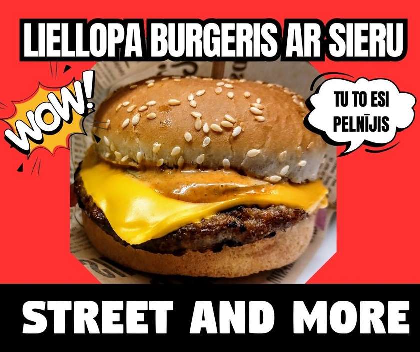 Liellopa burgeris ar sieru