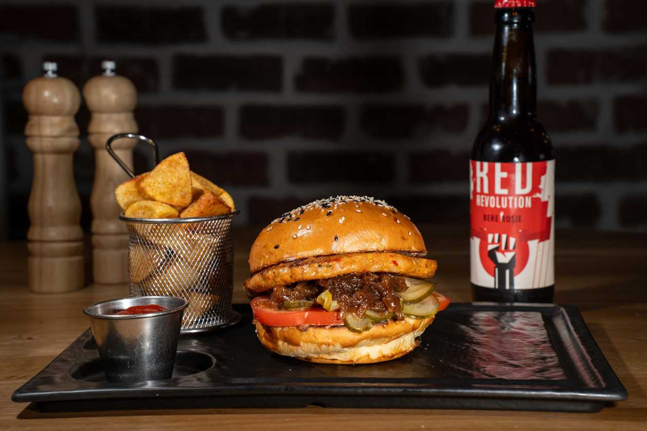 Chicken Burger + Beer of choice