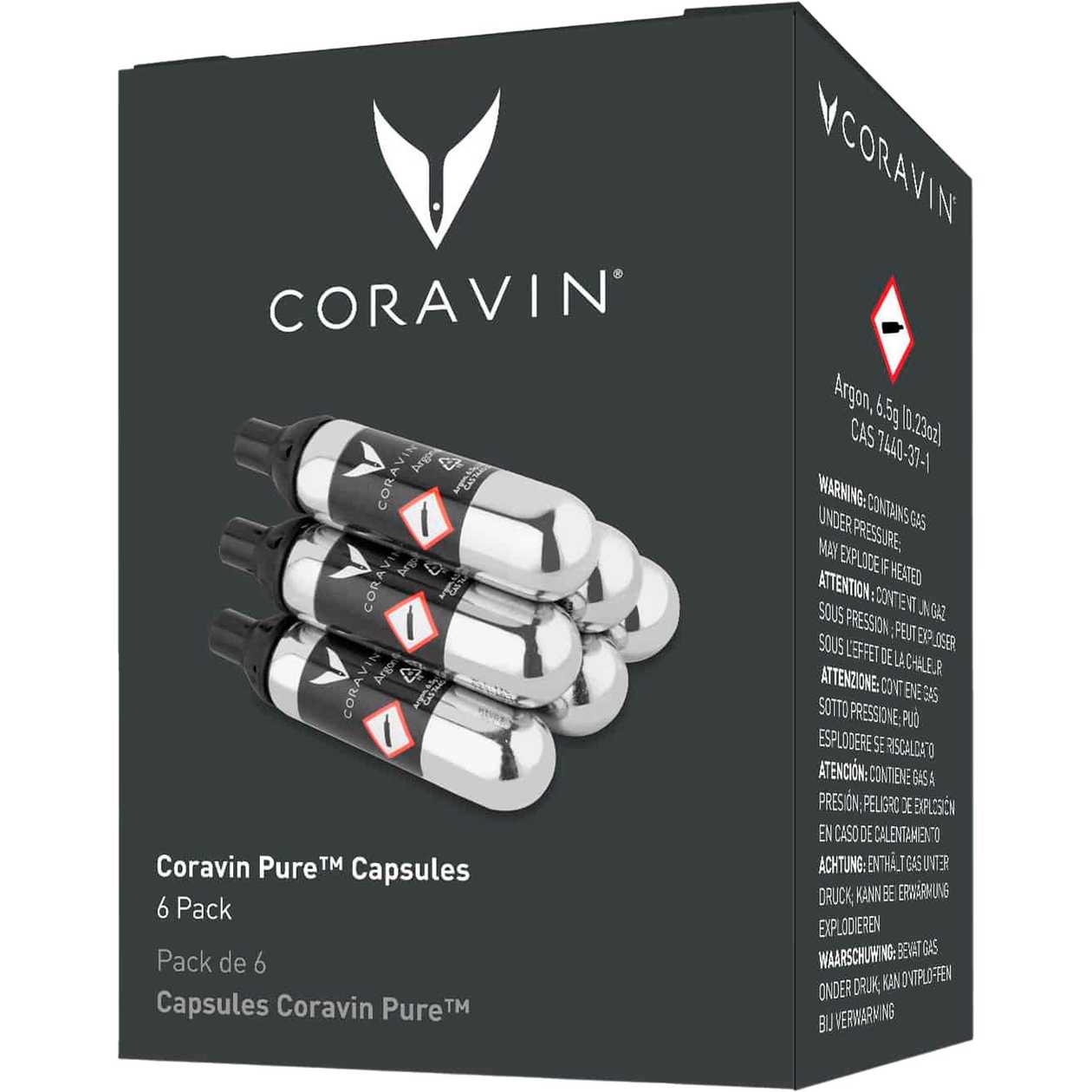 Coravin Pure Argon Capsules 6 pack
