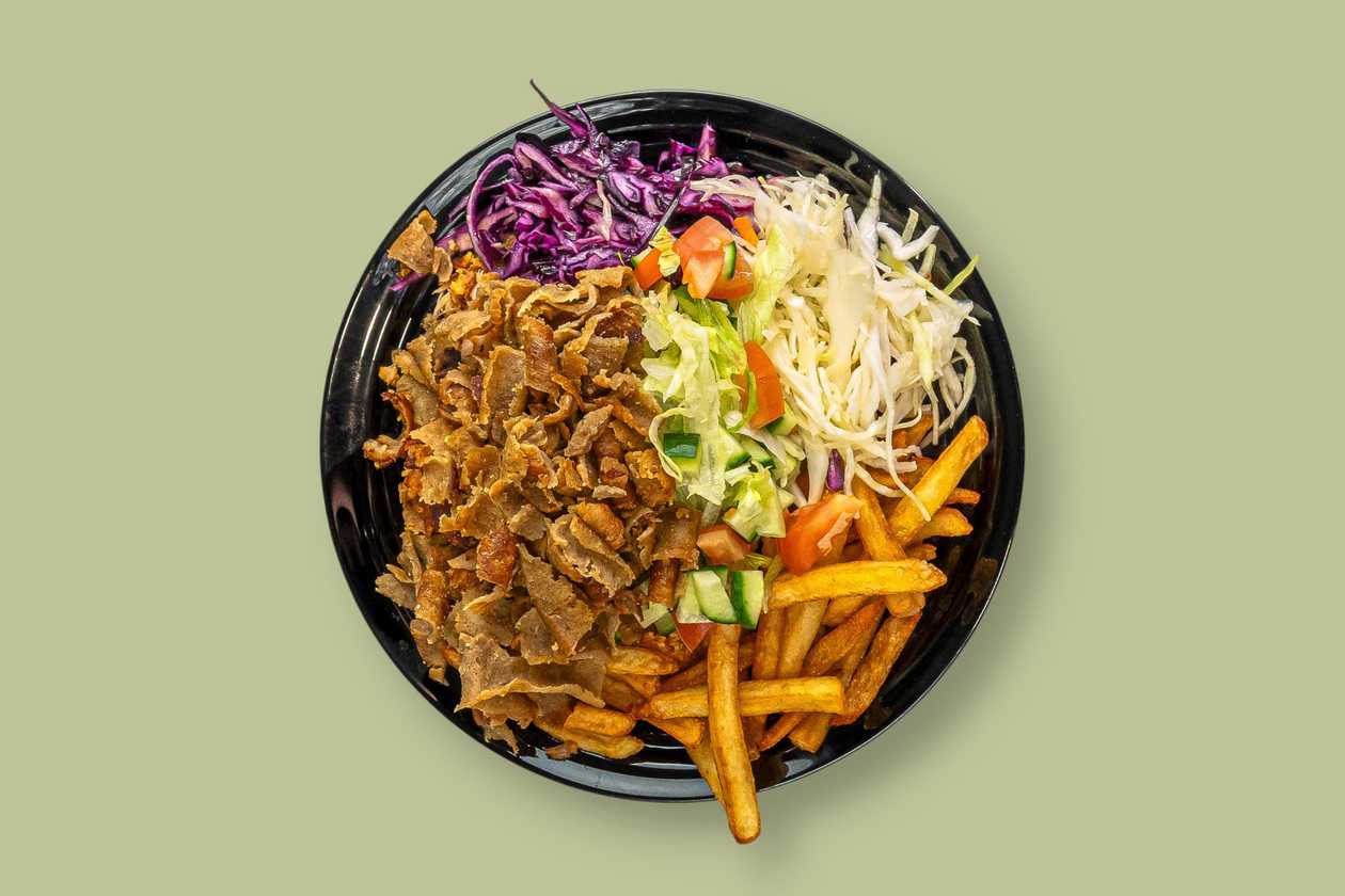 Kebab talíř s hranolky