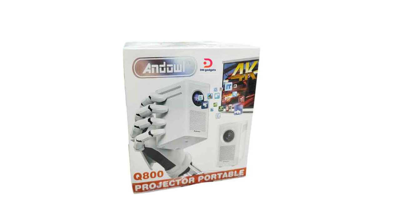 #614C#Andowl®Q800 4K Ultra HD Portable Projector with Built-in Speakers-White