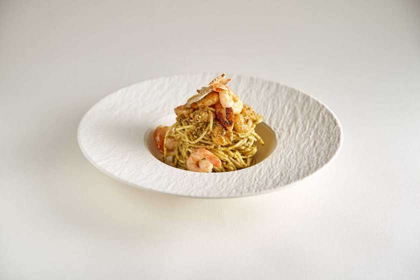 Pesto Genovese e Gamberi