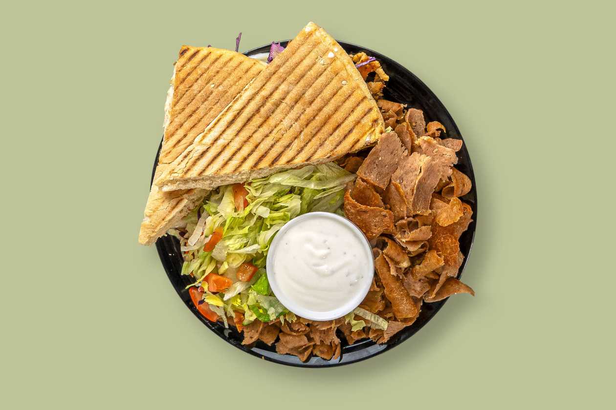 Kebab talíř s chlebem