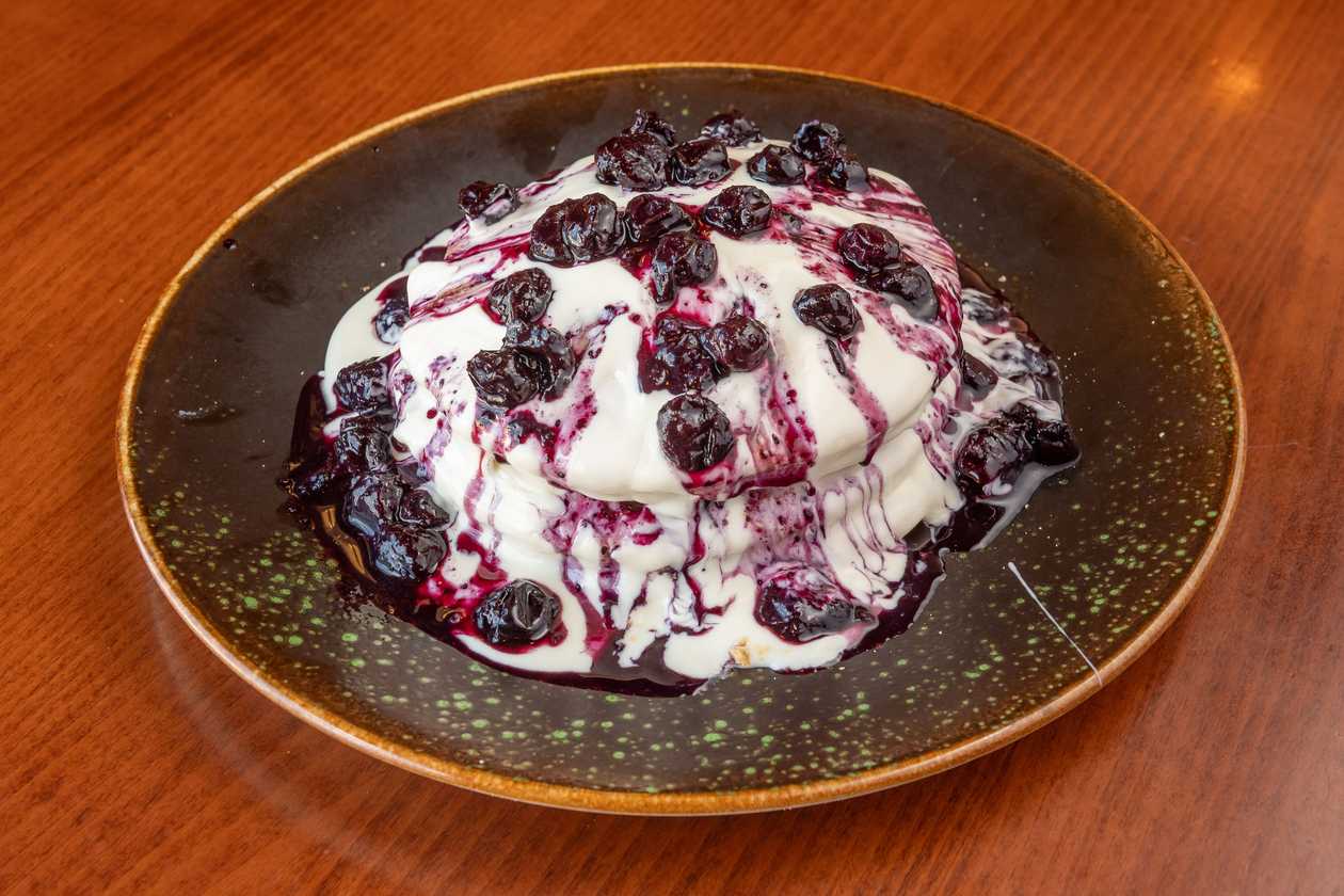 White Chocolate & Blueberry Gluten Free Pancake