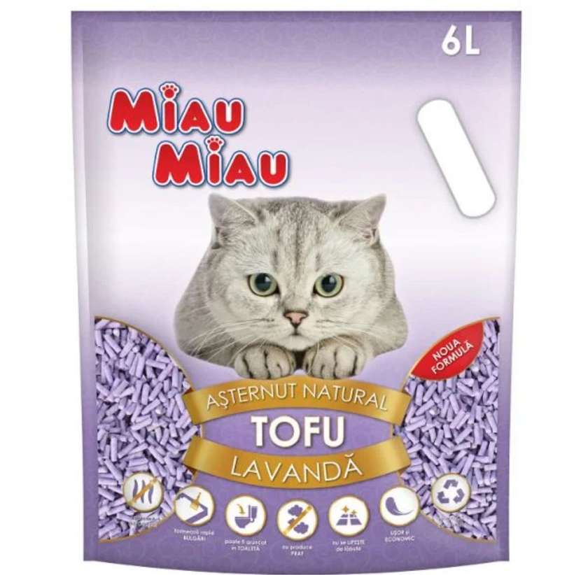 6L MIAU MIAU Tofu Cat Litter Lavender Scented