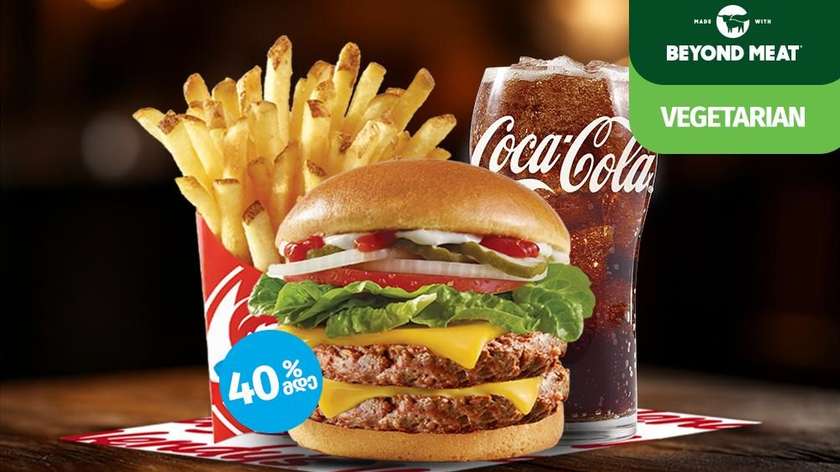 Double Wendy's  Plant Burger with Cheese Combo