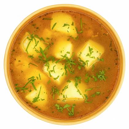 Ciorba de cartofi cu tarhon + felie de paine (de post)