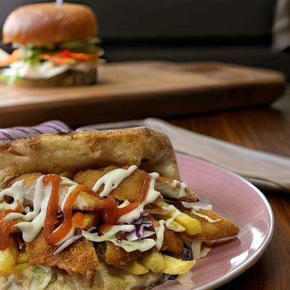 Sandwich cu snitel de porc 600g