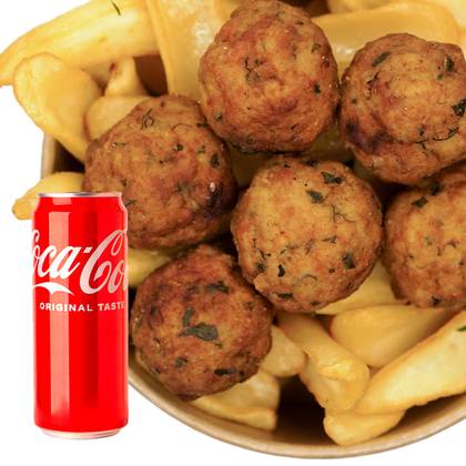 MENIU Chifteluțe de porc, garnitură și bautură răcoritoare