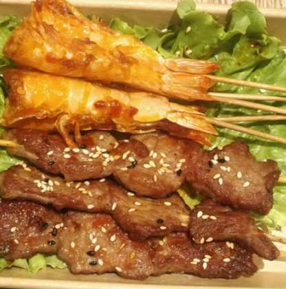 T9 Beef and Spicy Shrimp Skewers