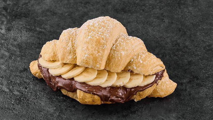 Croissant with Chocolate and Banana