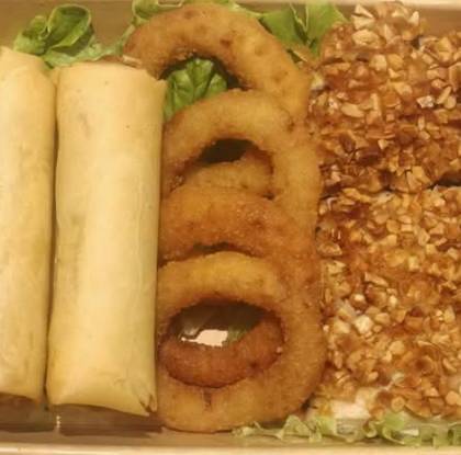 T4 Spring Roll, Fried Onion and Almond Chicken Mix
