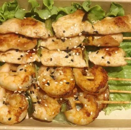 T7 Chicken and Shrimp Skewers