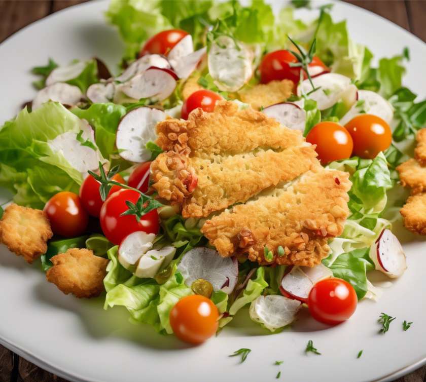 Salata cu snitel de pui 500g