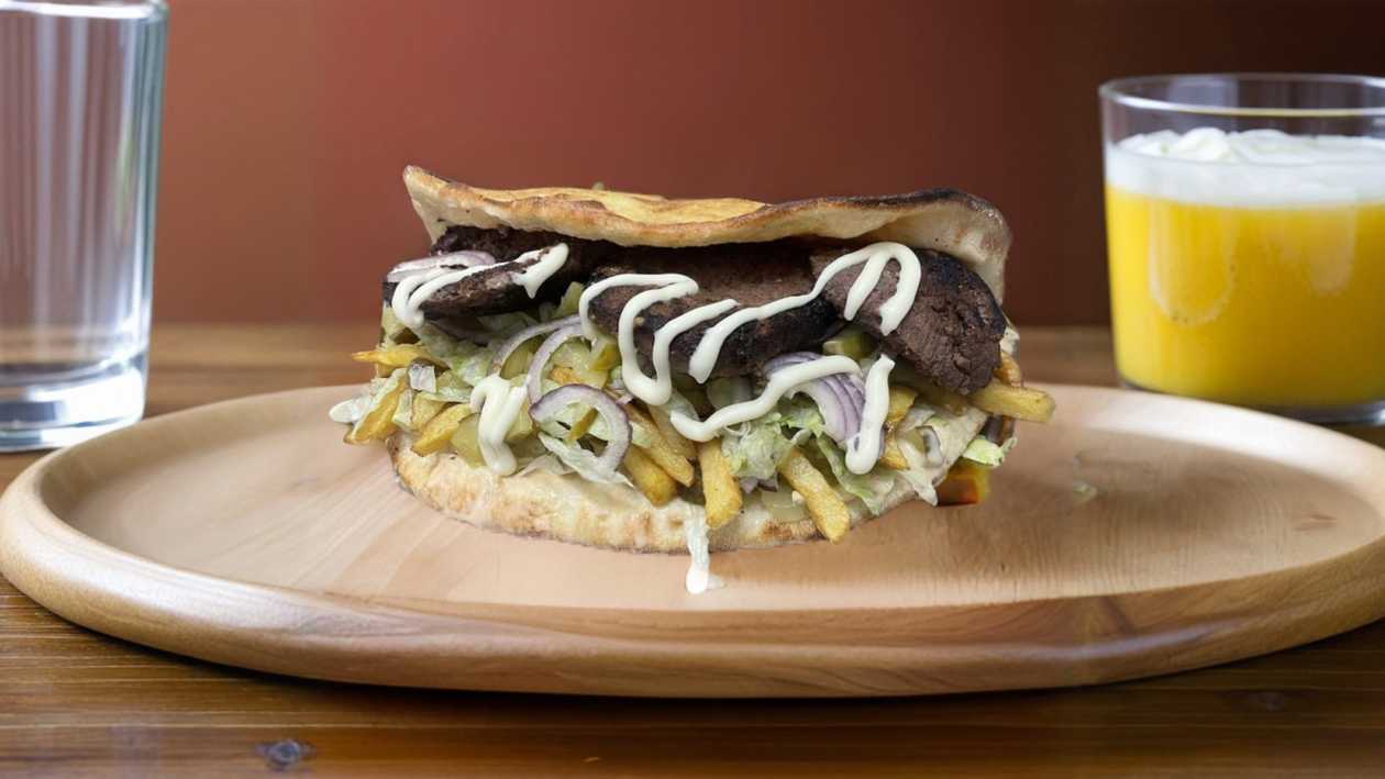 Sandwich cu carne de vita la gratar