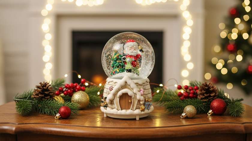 Mary Christmas - Musical Snow Globe White House (Large)