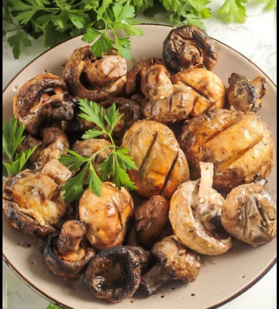 Grilled mushrooms