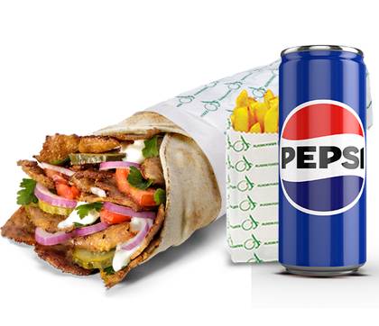 Double Chicken Kebab in Homemade Flatbread Menu