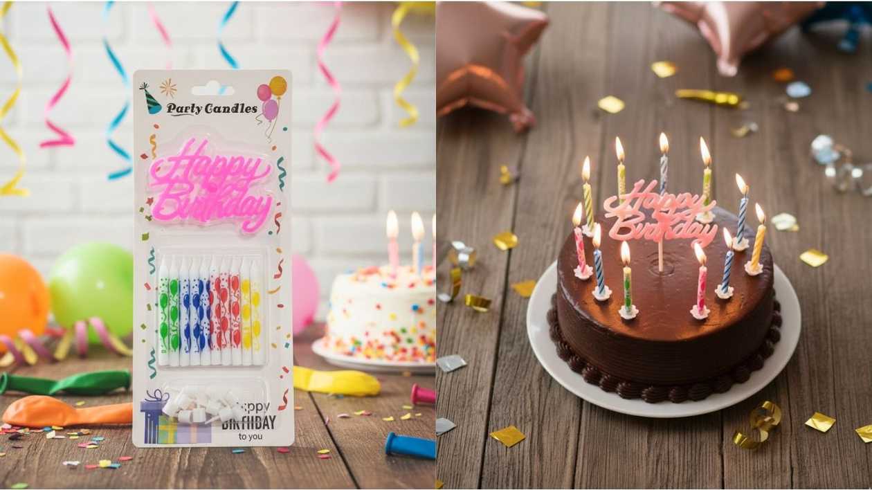 Happy Birthday Cake Candles - 10 Piece Colorful Set