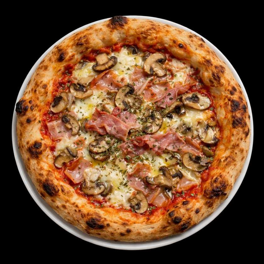 FUNGHI E PROSCIUTTO COTTO