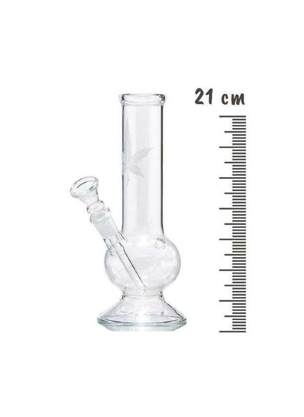 Bongo de vidro Leaf 21cm médio robusto cod:1192