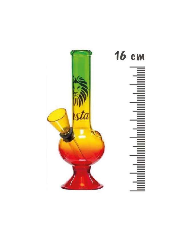 Bongo de vidro rasta 16cm redondo cod:01105N