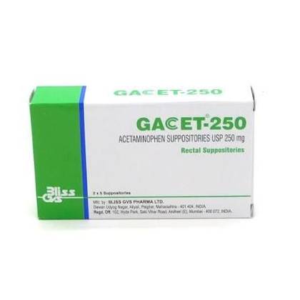 GACET 250MG SUPPS 10'', PER SUPP