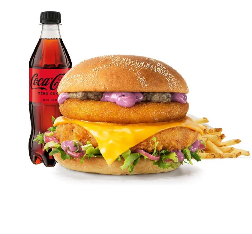 Burger Rywala Umami Crispy Chicken w zestawie