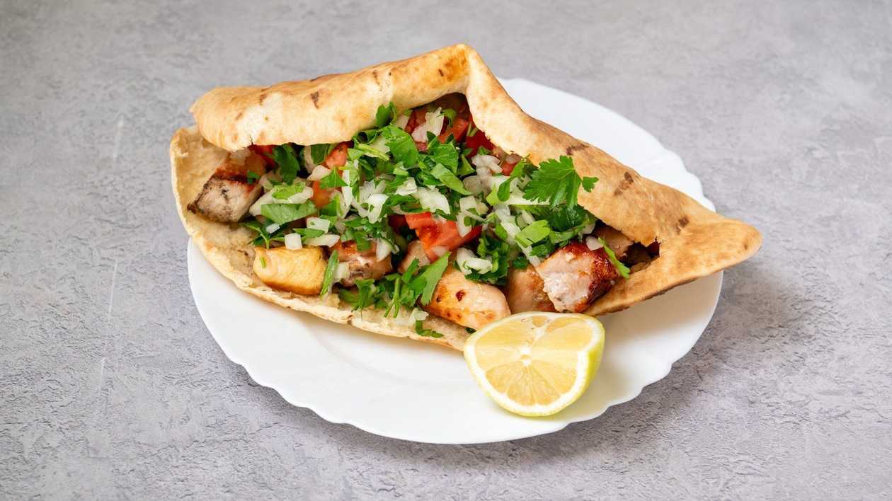 Pork & Chicken Souvlaki Cyprus Pita