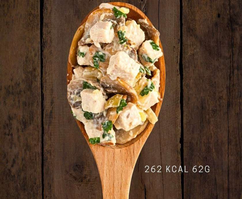 Topping Mushrooms And Chicken