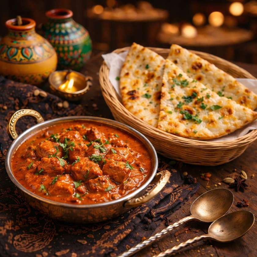 Chicken Tikka Masala + Rice +Garlic Naan