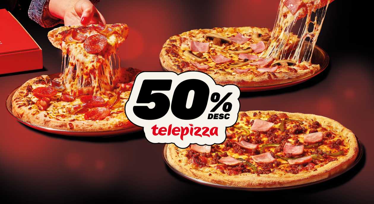 3 Pizzas Médias com 50%