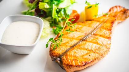 Grilled salmon fillet